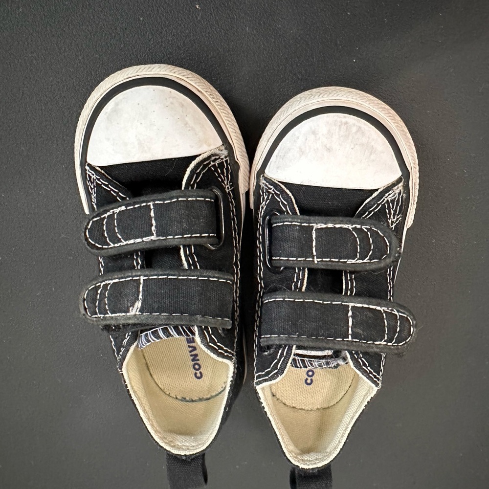 Converse Black and White Velcro Sneakers